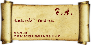 Hadaró Andrea névjegykártya